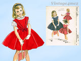 1950s Vintage McCall's Sewing Pattern 4279 Uncut Helen Lee Girls Dress Size 4