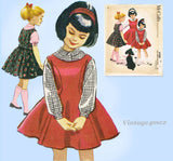 1950s Vintage McCall's Sewing Pattern 4280 Uncut Helen Lee Girls Dress Size 6