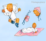 1940s Vintage McCall Sewing Pattern 4382 WWII Newborn Infant Baby Layette ORIG