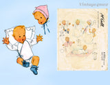 1940s Vintage McCall Sewing Pattern 4382 WWII Newborn Infant Baby Layette ORIG