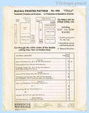 1930s Original Vintage McCall Sewing Pattern 506 Elephant Apron Darling Waist Bands