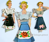 1930s Original Vintage McCall Sewing Pattern 506 Elephant Apron Darling Waist Bands