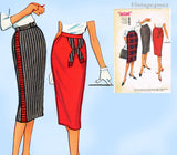 1950s Vintage McCalls Sewing Pattern 5112 Misses Instant Pencil Skirt Sz 24 W
