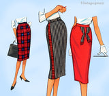 1950s Vintage McCalls Sewing Pattern 5112 Misses Instant Pencil Skirt Sz 24 W