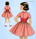 1950s Vintage McCalls Sewing Pattern 5163 Toddler Girls Helen Lee Dress Size 4