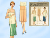1920s Vintage McCall Sewing Pattern 5296 Misses Flapper Skirt & Camisole Sz 36 B