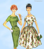 1960s Vintage McCalls Sewing Pattern 5357 Easy Misses Cocktail Dress Sz 32 B