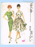 Original 1960 McCall's Pattern No. 5357 - Misses' Dress with Slim or Full Skirt