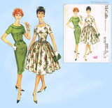 1960s Vintage McCalls Sewing Pattern 5357 Easy Misses Cocktail Dress Sz 32 B