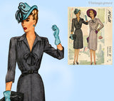 McCall 5421: 1940s Stunning Misses WWII Dress Sz 36 B Vintage Sewing Pattern