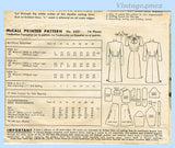 McCall 5421: 1940s Stunning Misses WWII Dress Sz 36 B Vintage Sewing Pattern