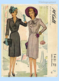 Original 1943 McCall Pattern No. 5421 - Ladies' &amp; Misses' Dress