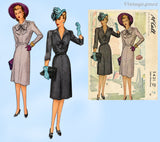 McCall 5421: 1940s Stunning Misses WWII Dress Sz 36 B Vintage Sewing Pattern