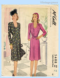 McCall 5488: 1940s Uncut Misses WWII Dinner Dress Sz 36 Bust Vintage Sewing Pattern
