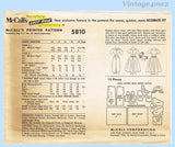 McCall's Pattern 5810 Envelope Back