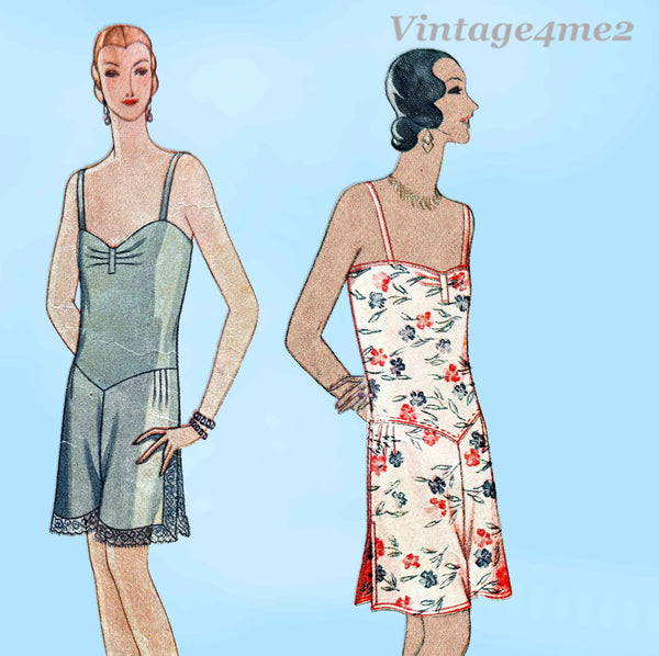 1930s Vintage McCall Sewing Pattern 5818 Stunning Misses Step In Combination Sz 36 B