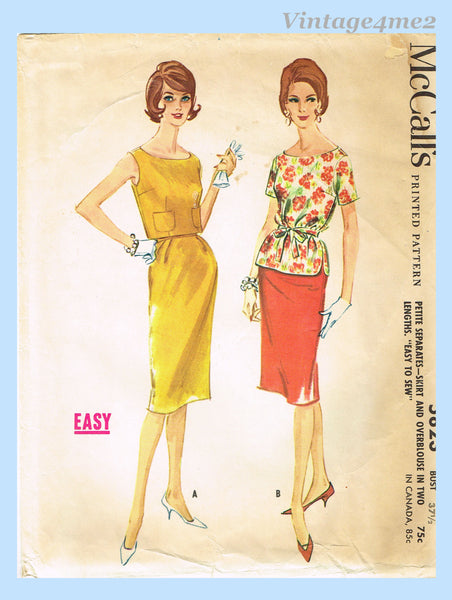 McCall 5823: 1960s Uncut Misses Easy Separates Sz 37.5 B Vintage Sewing Pattern