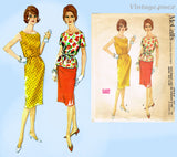 Simplicity 2701: 1950s Misses Slenderette Skirt Sz 32 W Vintage Sewing Pattern