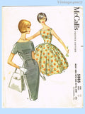 1960s Vintage McCalls Sewing Pattern 5885 Uncut Misses Party Dress Sz 32 B