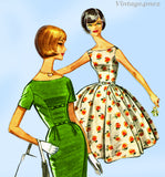 1960s Vintage McCalls Sewing Pattern 5885 Uncut Misses Party Dress Sz 32 B