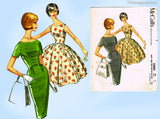 1960s Vintage McCalls Sewing Pattern 5885 Uncut Misses Party Dress Sz 32 B