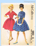 McCall's 5953: 1960s Uncut Misses Shirtwaist Dress Sz 36 B Vintage Sewing Pattern