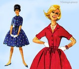 McCall's 5953: 1960s Uncut Misses Shirtwaist Dress Sz 36 B Vintage Sewing Pattern