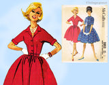 McCall's 5953: 1960s Uncut Misses Shirtwaist Dress Sz 36 B Vintage Sewing Pattern