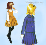 1960s Vintage McCalls Sewing Pattern 6025 Uncut Helen Lee Girls Dress & Coat Sz 10