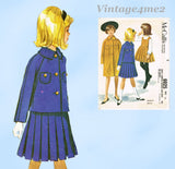 1960s Vintage McCalls Sewing Pattern 6025 Uncut Helen Lee Girls Dress & Coat Sz 10