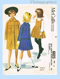 1960s Vintage McCalls Sewing Pattern 6025 Uncut Helen Lee Girls Dress & Coat Sz 10