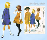 1960s Vintage McCalls Sewing Pattern 6025 Uncut Helen Lee Girls Dress & Coat Sz 10