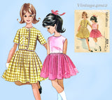 1960s Vintage McCalls Sewing Pattern 6210 Cute Helen Lee Girls Dress Size 8