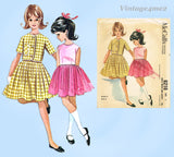 1960s Vintage McCalls Sewing Pattern 6210 Cute Helen Lee Girls Dress Size 8