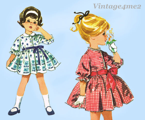 1960s Vintage McCalls Sewing Pattern 6249 Uncut Helen Lee Baby Girls Dress Sz 1