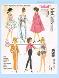Original 1962 McCall Pattern No. 6260 - Instant High Fashion Teen Doll's Wardrobe