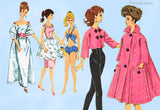 1960s Vintage McCalls Sewing Pattern 6260 11 1/2 Barbie High Heel Doll Clothes