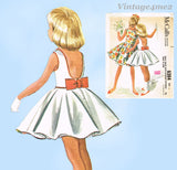 1960s Vintage McCall's Sewing Pattern 6384 Cute Little Girls Party Dress Size 8