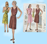McCall 6393: 1940s Rare Misses Sun Dress & Topper 32B Vintage Sewing Pattern