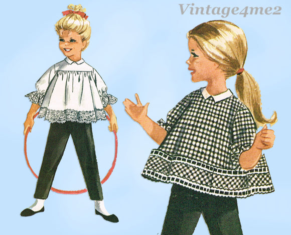 1960s Vintage McCalls Sewing Pattern 6461 Uncut Helen Lee Girls Top & Pants Sz 3