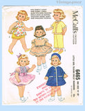Original 1962 McCall Pattern No. 6465 - Little Girl Talking Doll's Wardrobe