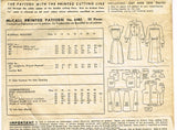 McCall 6485: 1940s Stylish Misses Street Dress Sz 32 B Vintage Sewing Pattern