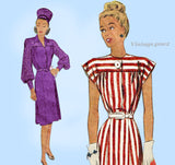 McCall 6485: 1940s Stylish Misses Street Dress Sz 32 B Vintage Sewing Pattern