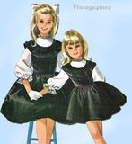 1960s Vintage McCalls Sewing Pattern 6499 Uncut Helen Lee Girls Dress Size 8