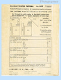McCall Pattern and Transfer 663 Envelope Back