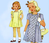 McCall 6650: 1940s Darling Toddler Girls Dress Size 3 Vintage Sewing Pattern