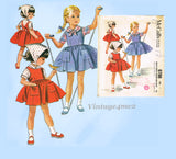 1960s Vintage McCall's Sewing Pattern 6700 Toddler Girls Dress or Jumper Size 4