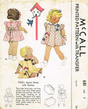 McCall 681: 1930s Sweet Baby Girls Apron Dress Vintage Sewing Pattern