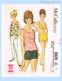 1960s Vintage McCall's Sewing Pattern 6820 Cute Bathing Suit Top & Shorts Sz 34 B