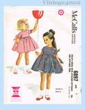 1960s Vintage McCalls Sewing Pattern 6897 Darlin Helen Lee Girls Party Dress Sz 3